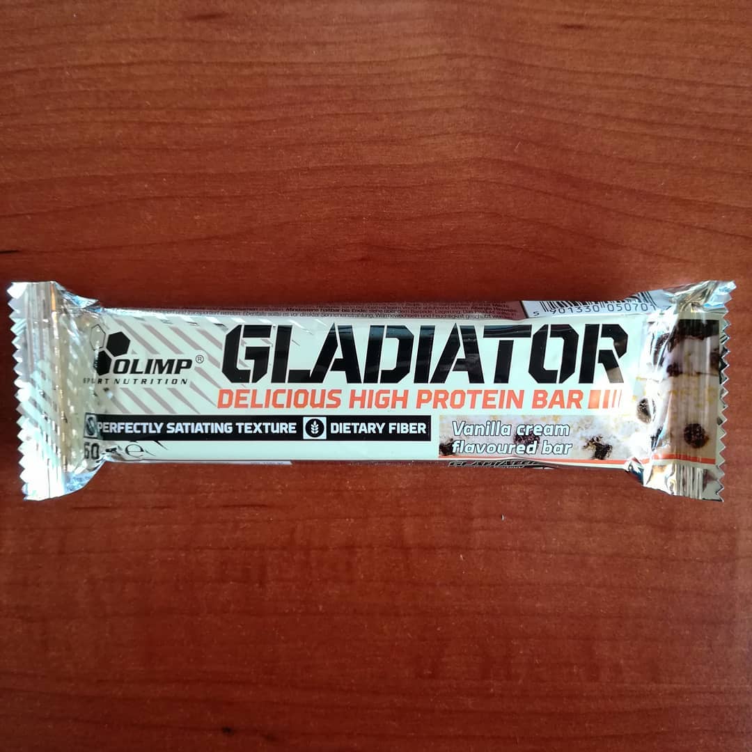 Olimp Gladiotor Bar Vanilla – biała czekolada i karmel!