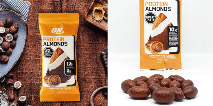 Optimum Nutrition Protein Almonds – cinnamon roll