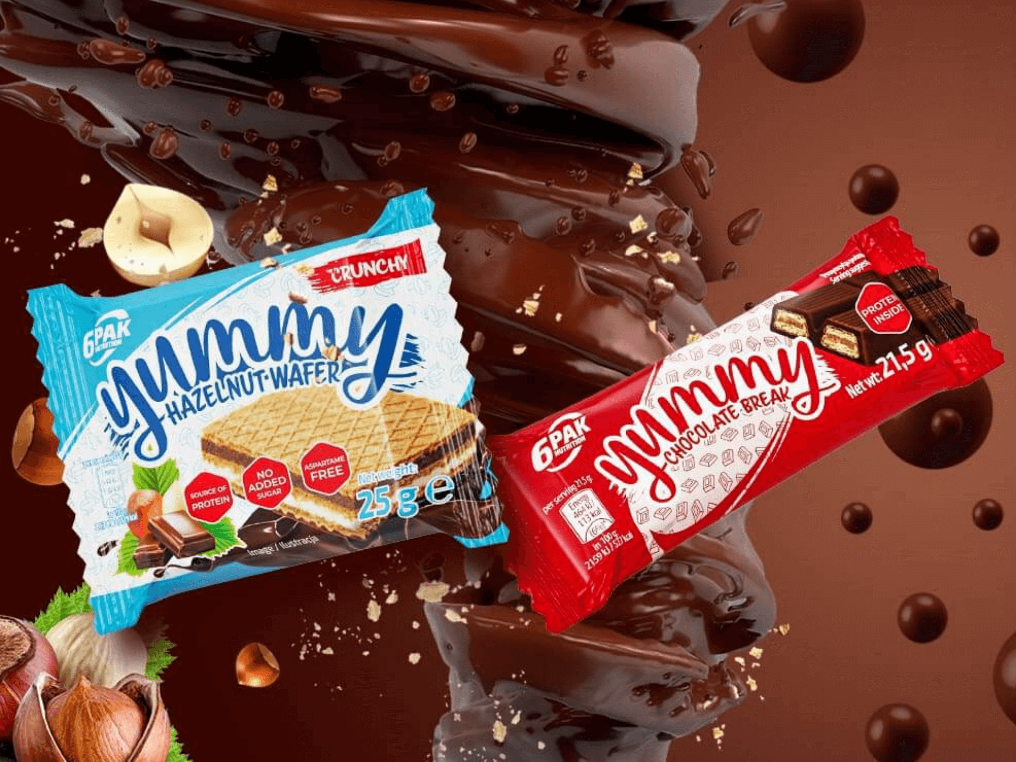 Nowości 6PAK Nutrition – Yummy Hazelnut Wafer i Yummy Chocolate Break