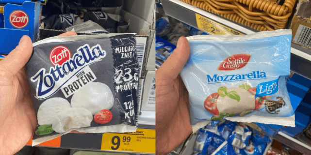 Zottarella Protein vs Mozzarella Light – czym się różnią?